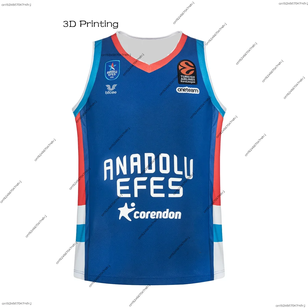 Anadolu Efes 24/25 Basketball Jersey Vest 2024 Türkiye Basketball  Fans Special Basketball Kit Boy/Men Basketball Training Wear