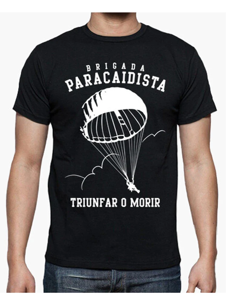 Bripac Paracaidas Motto: Win or Dead Spanish Paratrooper Brigade T-Shirt. Summer Cotton Short Sleeve O-Neck Mens T Shirt New