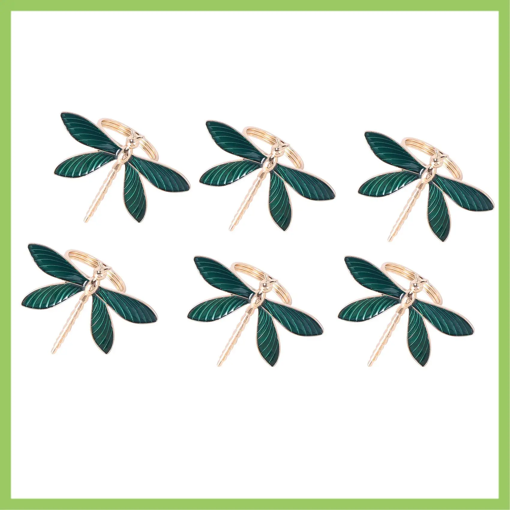 

6 Pcs Dragonfly Napkin Ring,Napkin Ring For Wedding,Dining Table,Party,Daily Use,Christmas,Thanksgiving,Table Decor,Etc