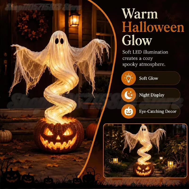 Decor Lighting Floor Lamps - 회전하는 유령 호박 모양의 정원용 조명,