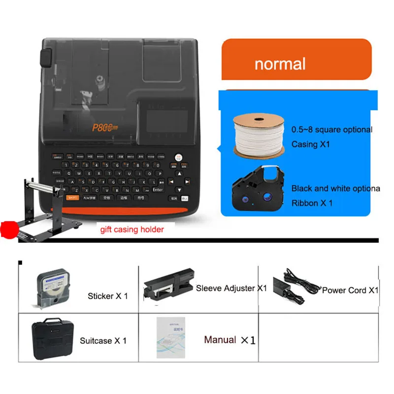 P800 Wire Number MachineTube Printer Portable Label Printer Ribbon Sticker Automatic Number Machine Electronic Heat Shrink