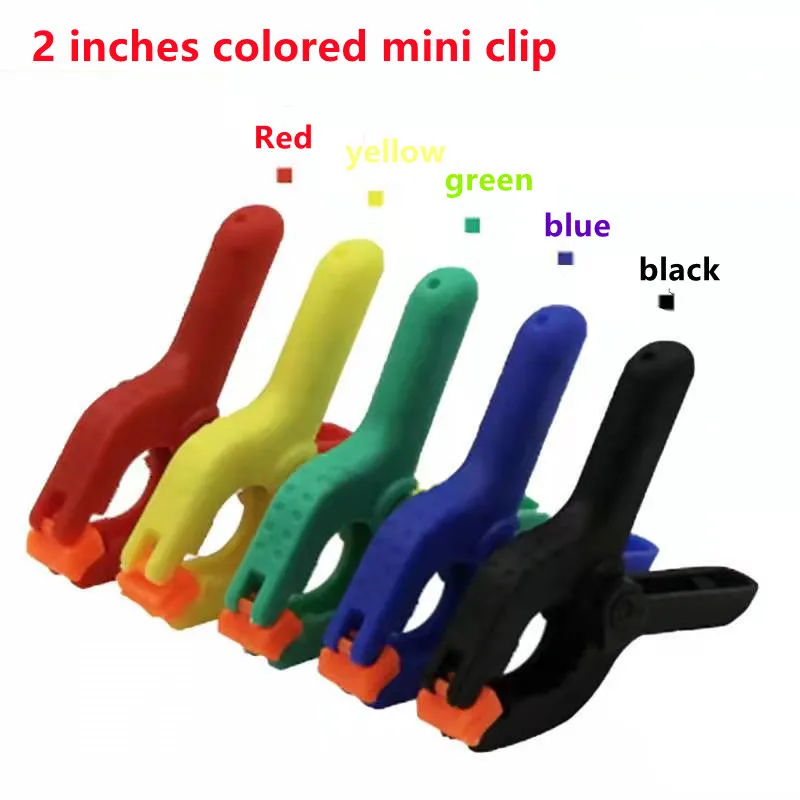 5/10Pcs 2Inch Spring Clamps Colored Mini Plastic Nylon Clamps Wood Carpenter Spring Clamp  Photo Studio Background Clip