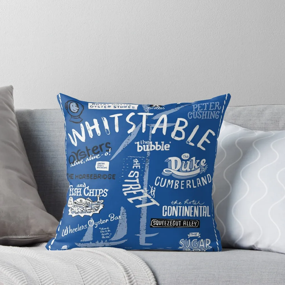 

Hand-drawn Whitstable icons print Throw Pillow Pillow Cases Decorative Christmas Cushion For Home pillow