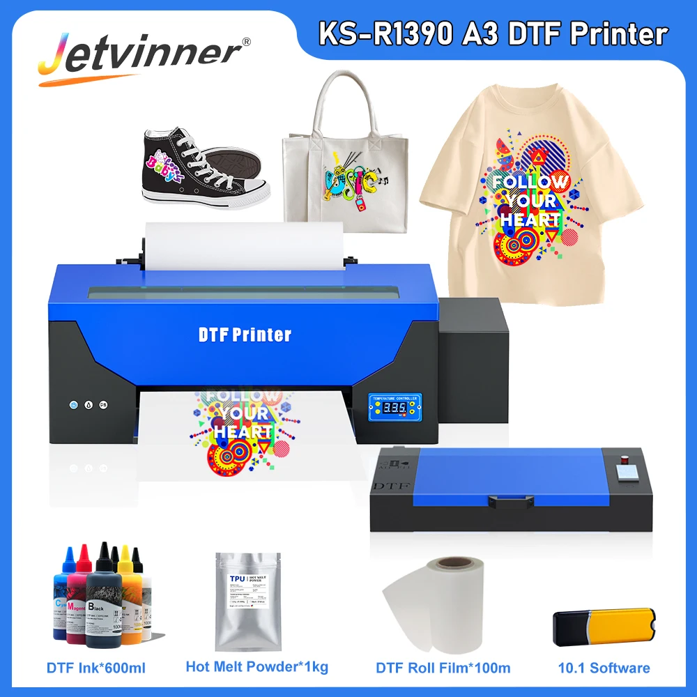 

DTF Printer For Epson R1390 A3 DTF Printer Digital Direct to Film Transfer Printing Machine with Roll Feeder all Textile Print