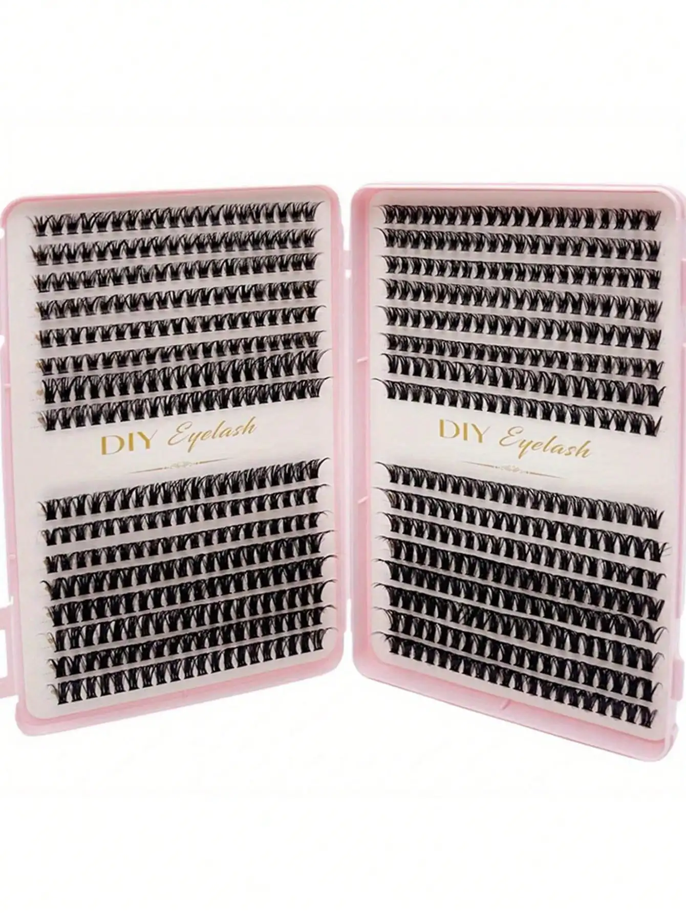 40D 640 Cluster Flauschige Wimpern 32 Reihen 10-14mm Natürliche 3D Volumen DIY Streifen- oder Einzelwimpern – Detail 6