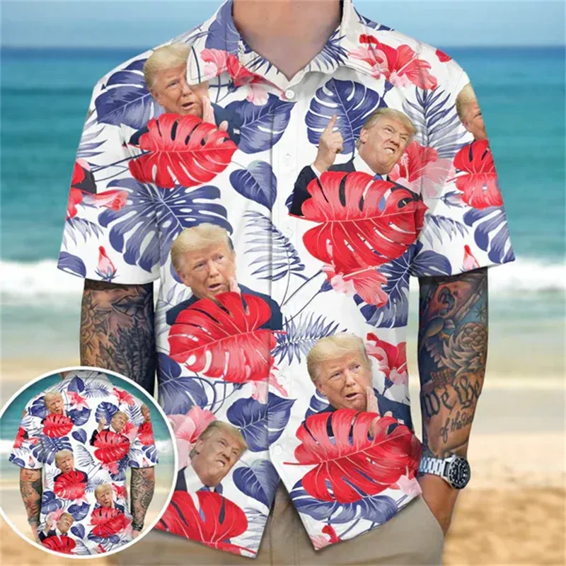 

Funny USA Donald Trump Custom 3D Printed America Flag Shirt For Men Clothes USA Presidential Election Graphic Short Sleeve Tops