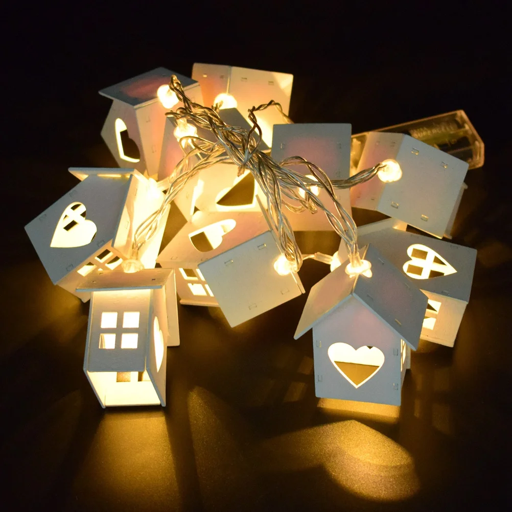 2 متر LED سلسلة أضواء 10 منازل خشبية 10 المصابيح الساطعة آمنة مريحة طويلة العمر عيد الميلاد حفلة عطلة الحدث متجر المنزل