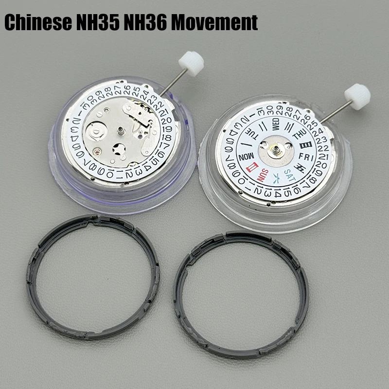 China NH35 NH36 Mechanical Movement High Accuracy Single/Double Calendar Can Replace The Japanese NH35 NH36 Movement Components