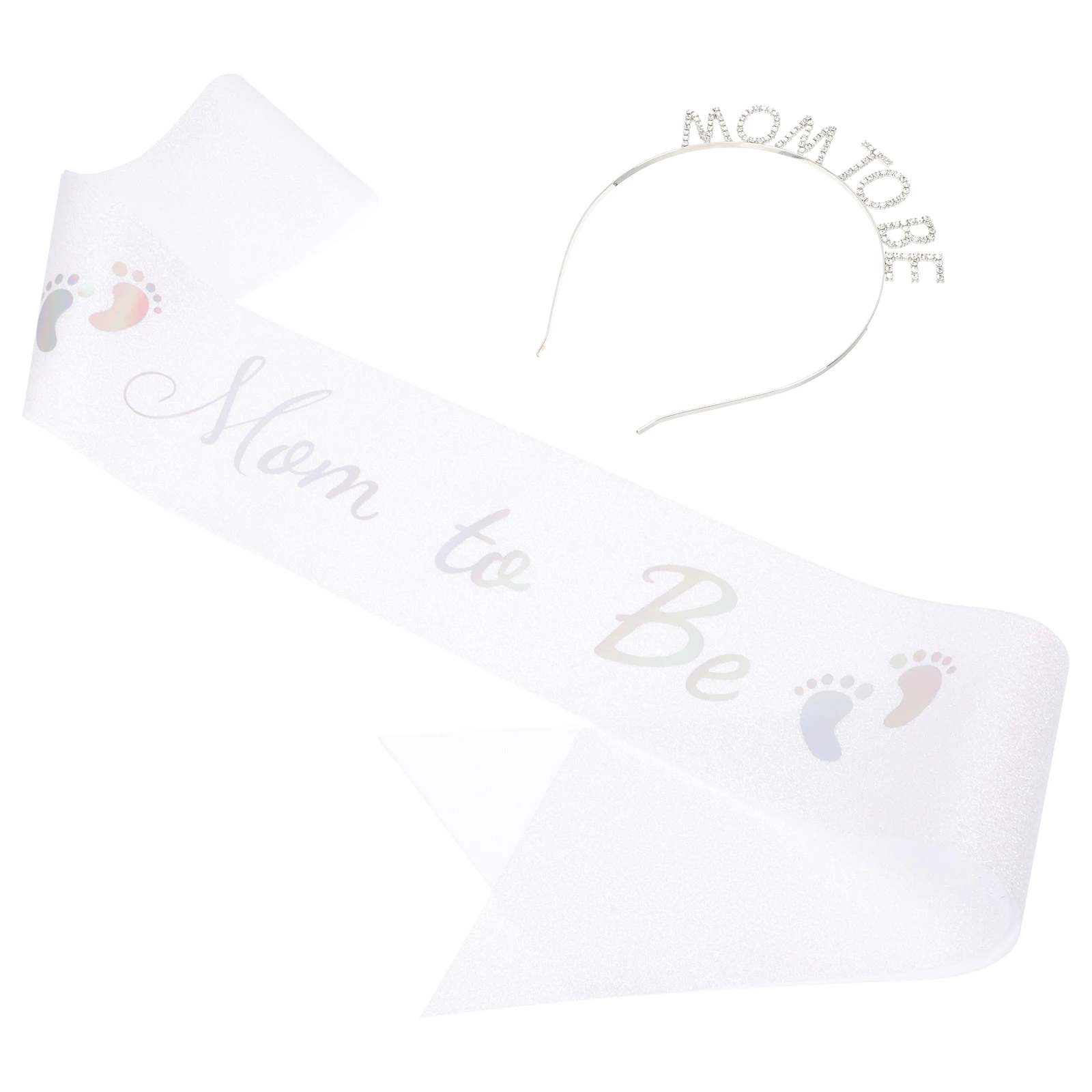 

Rhinestone Tiara Maternity Crown Baby Shower Sash Crystal Headb Mommy To Be Adjustable Length Photo Props Premium Materials
