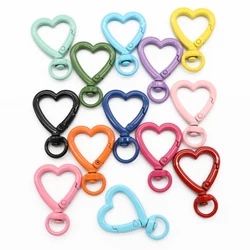 5pcs Heart Shape Trigger Clips Buckles Spring Buckle Snap Hook Lobster Clasp Hooks Split Key Ring For Diy Keychain Accessories