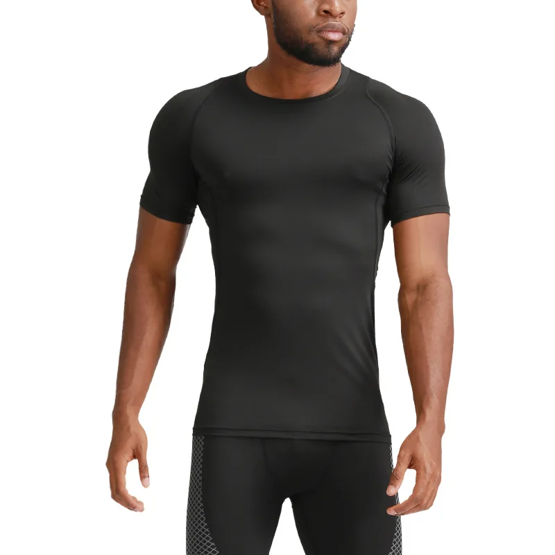 

Men Compression Running T Shirt Fitness Tight Short Sleeve Tshirt Training Jogging Shirts Gym Sportswear Quickthletic Shirt Tops