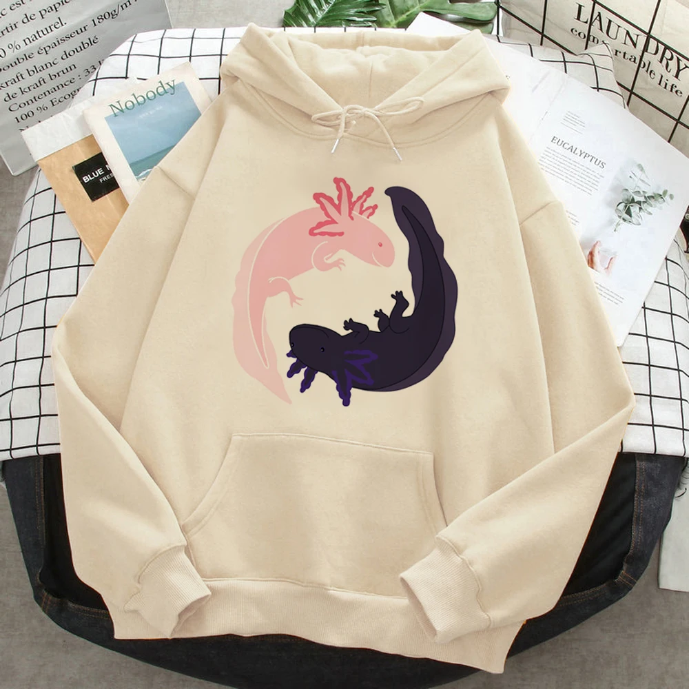 Ajolote Axolotl hoodies women Kawaii Winter  Korean style 2023 clothing female streetwear Hooded Shirt