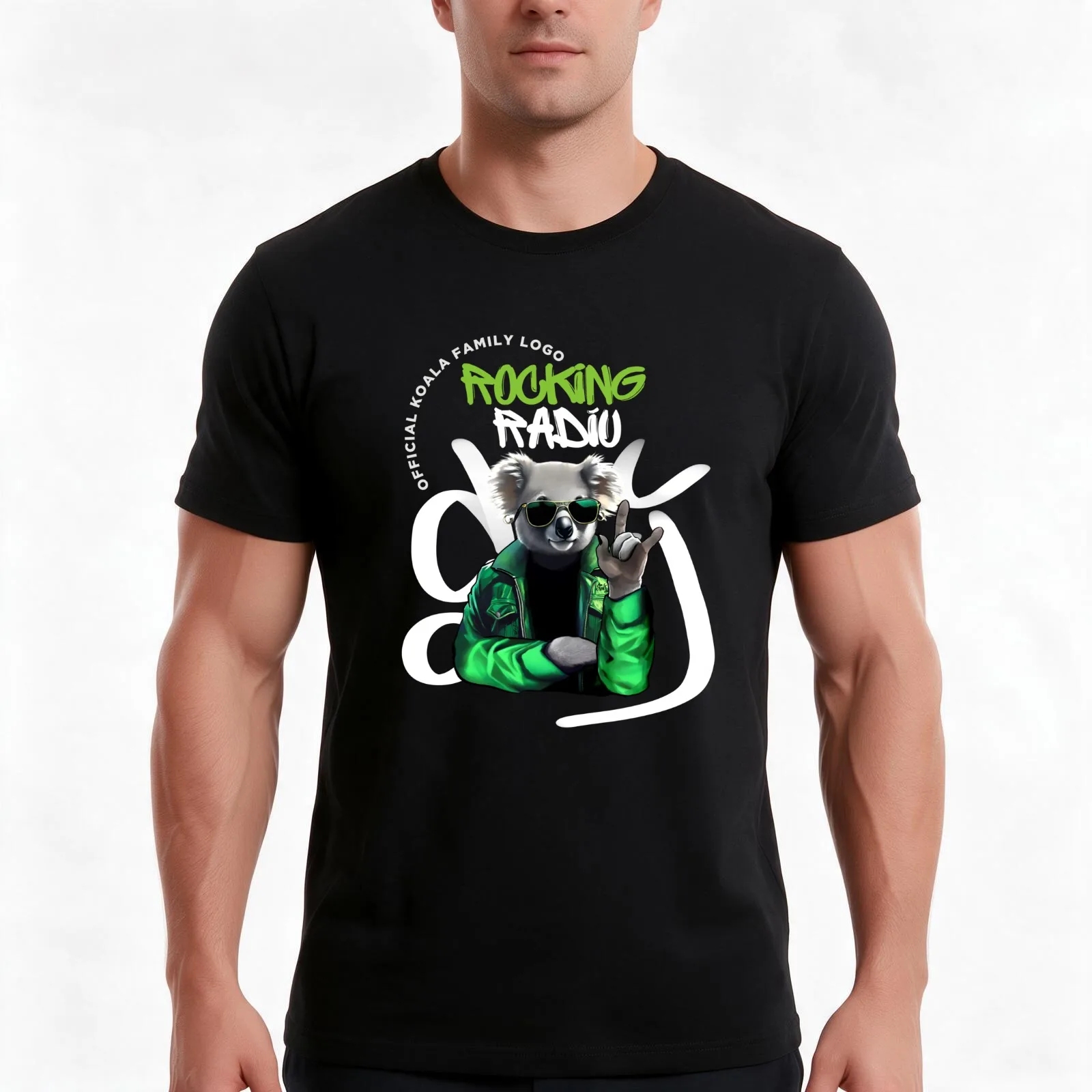 Rocking radio Siny T-Shirt, Summer Casual Cotton Tee, Oversized Streetwear Tops, Vintage Graphic Print, Loose Fit Short Sleeve