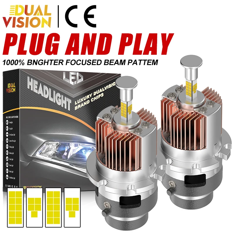 

D2S D4S Canbus LED Headlight D4R D2R D5S Xenon Lamp Bulbs D1S D3S D1R D3R 6000K White Plug&Play Replacement HID Xenon Lights 12V