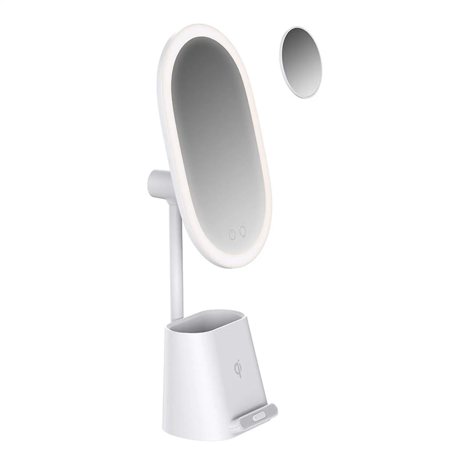 Light up Mirror with Magnifier Storage for Countertop Table Home Decoration