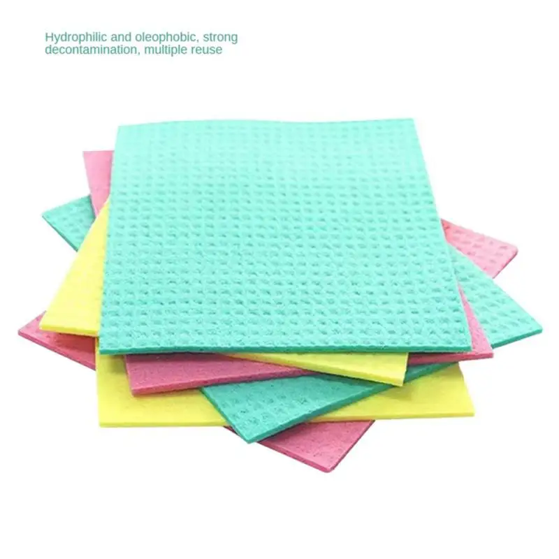 wood pulp cotton scouring pad dish cloth kitchen tool absorbent cleaning decontamination degreasing absorbent compressed cotton