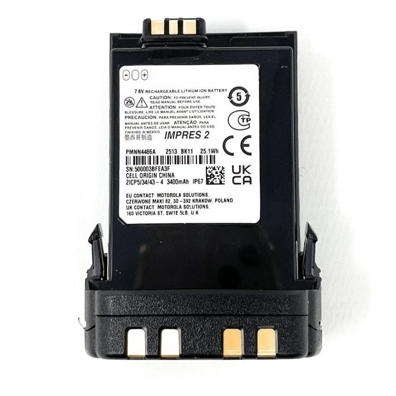 For APX6000 7000 8000 Motorola Li-Ion Battery PMNN4486A 3400MAh Interphone digital battery 2pcs