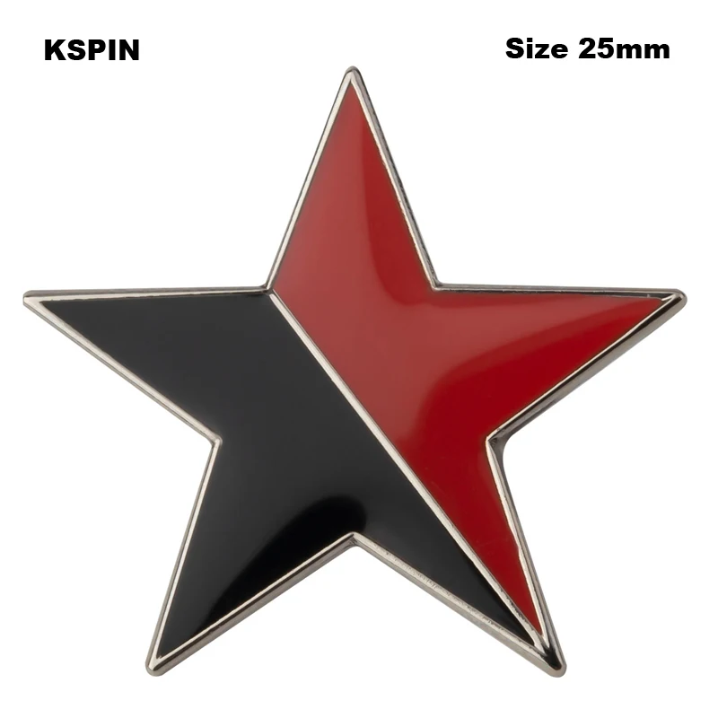 Red-Black Star Lapel Pin Pins Badge Brooch Badges on Backpack Pin Brooch