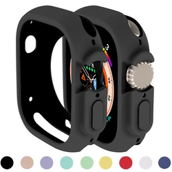 Funda de silicona blanda para Apple Watch 8 Ultra 49MM 45mm 42MM 38MM protección de la cubierta para iWatch series 7 6 5 4 SE 40 44 41mm parachoques