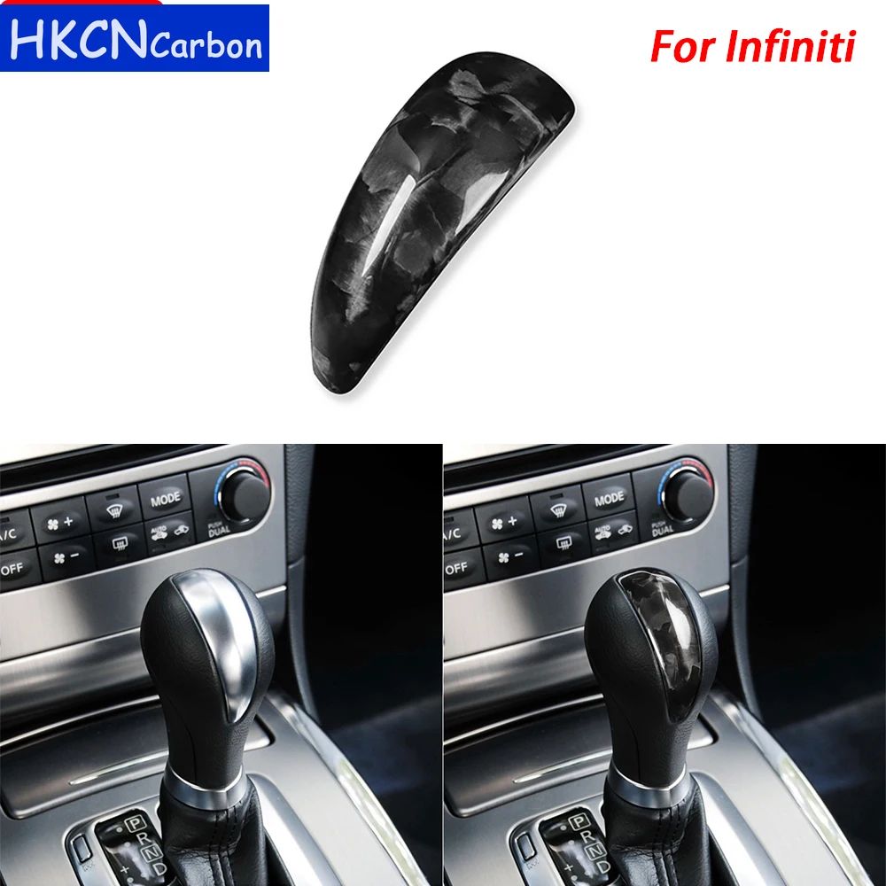 

For Infiniti G35 G37 G25 Q40 FX35 FX37 FX50 QX70 QX56 QX80 QX50 Forged Carbon Fiber Gear Shift Knob Cover Trim Car Accessories
