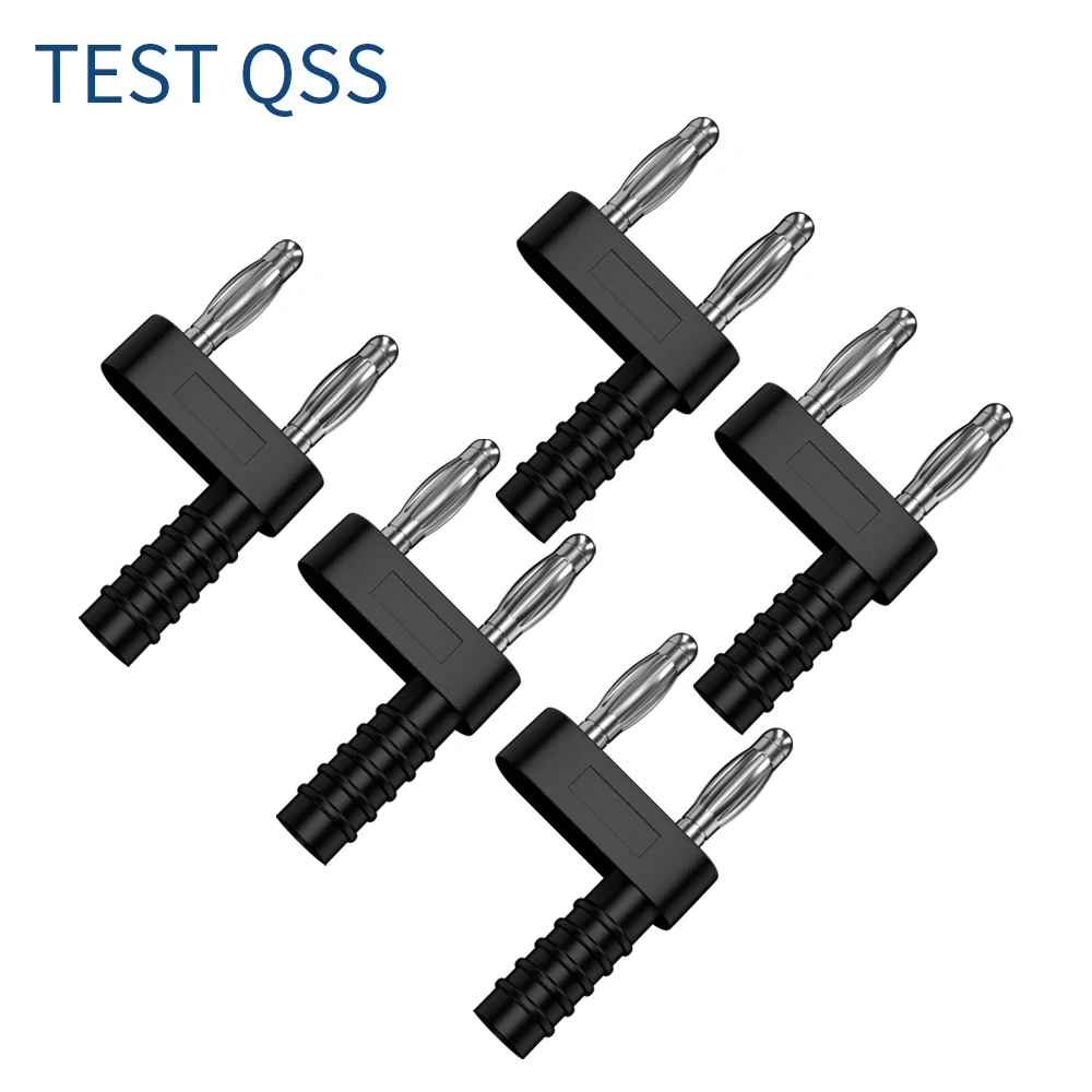 QSS 5PCS 4MM Banana Plug Connector Short Circuit Plug Jumper 2 Revolution 1 Mother Spacing 14MM Short Connector Socket Q.20003