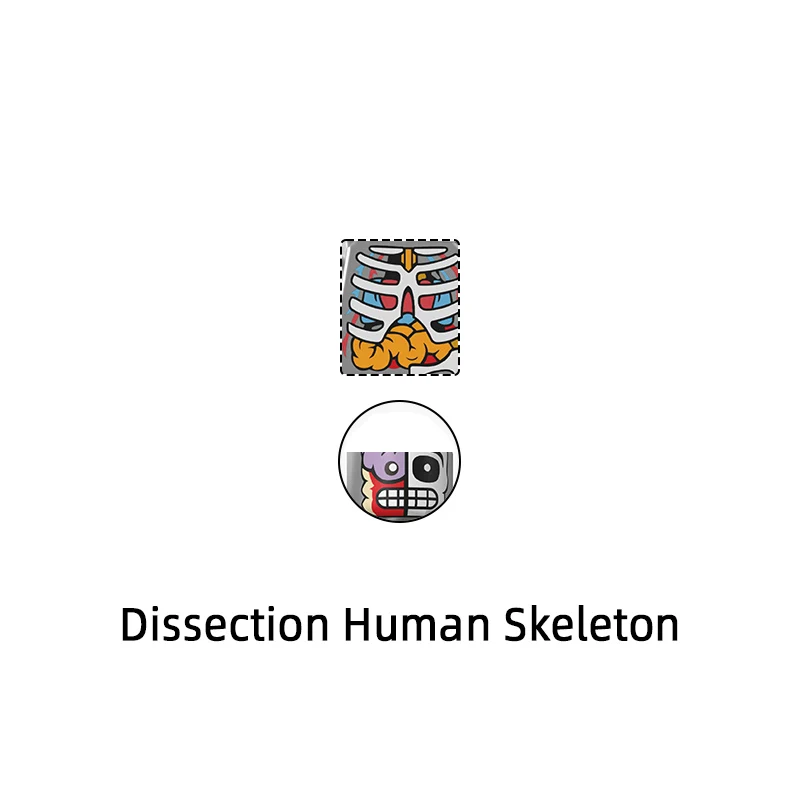 El modelo de esqueleto humano de disección D8005, bloques MOC, juego de regalos, juguetes