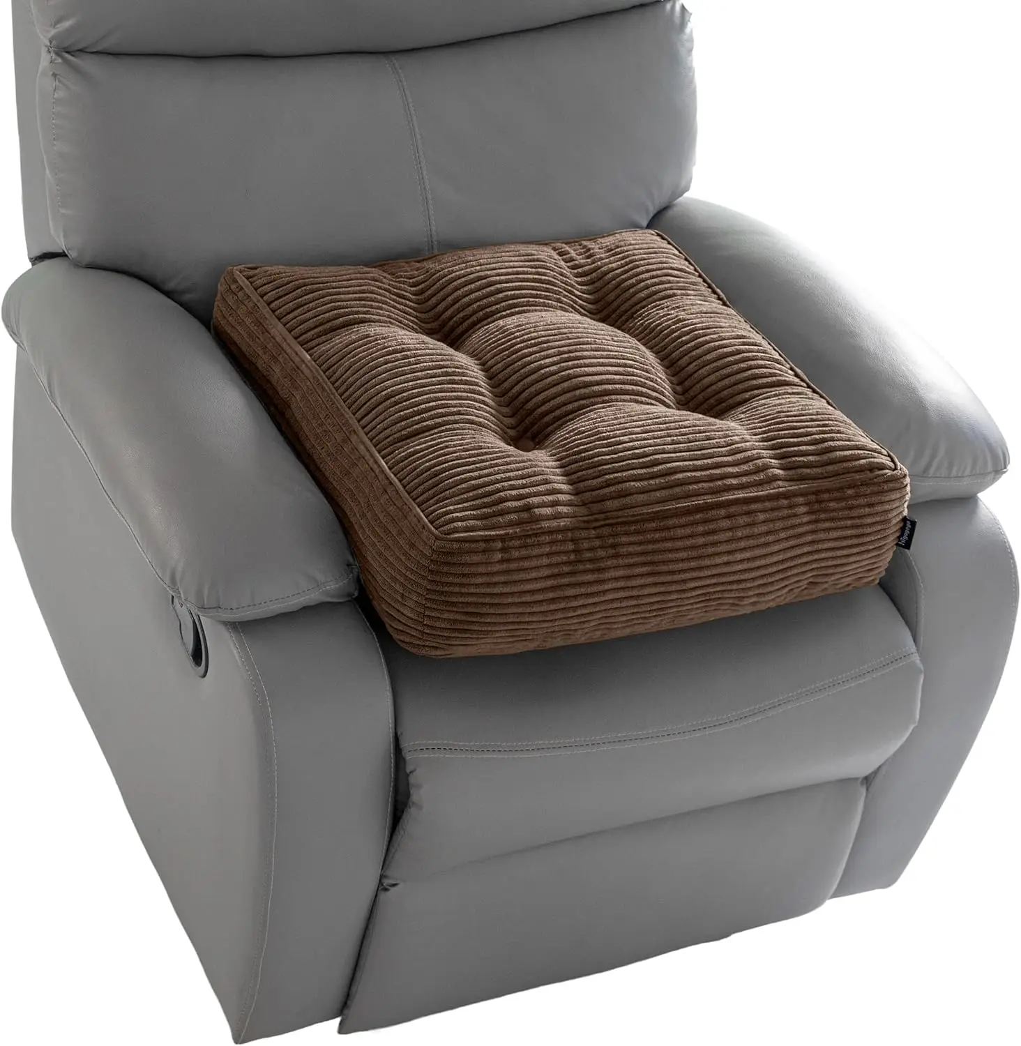 

High Density Tufted Corduroy Seat Cushion for Elderly Large Square Support Pillow for Recliner Chair Floor Office Car 20x20x4