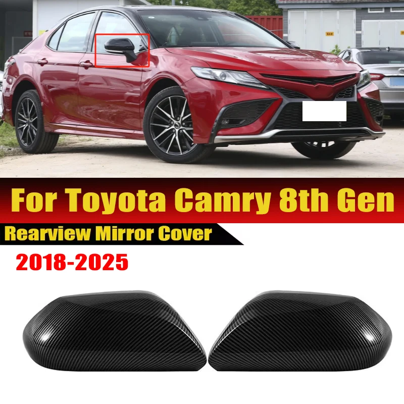 

Carbon Fiber Car Rearview Mirror Cover For Toyota Camry 8th Gen 2018-2025 ABS Rear View Mirror Decorative Shell Auto