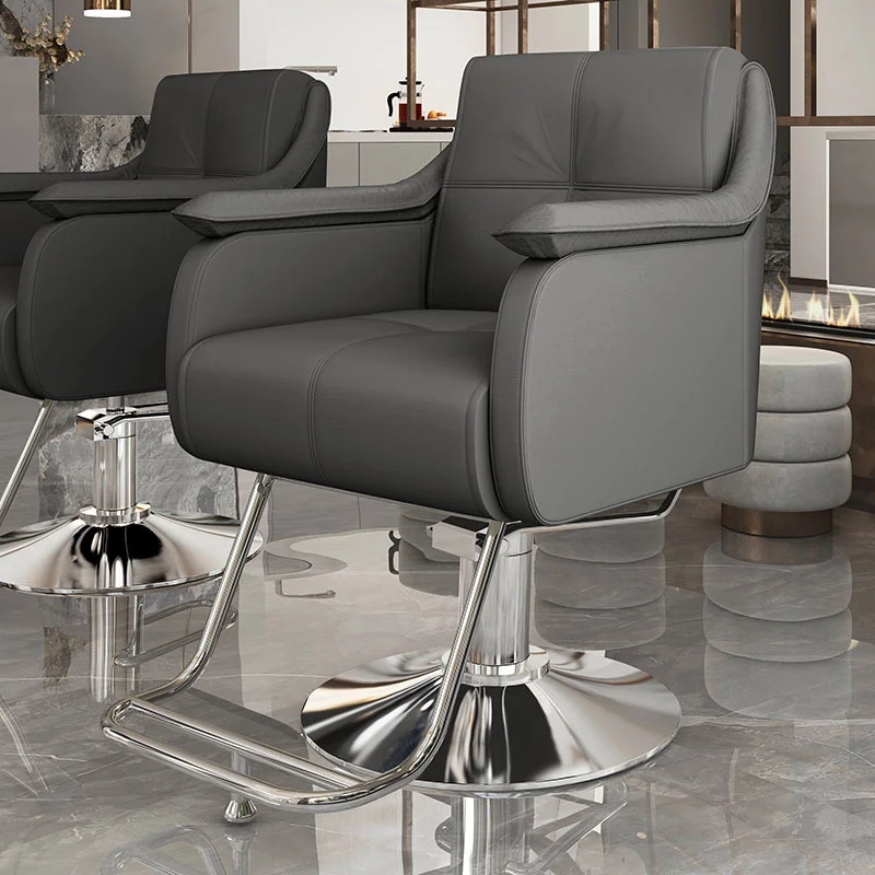 

New Barbershop Luxury Chair Hair Salon Stainless Steel Hair Furniture Lift Hydraulic Chair Hair Stylist Cutting Barber Chair