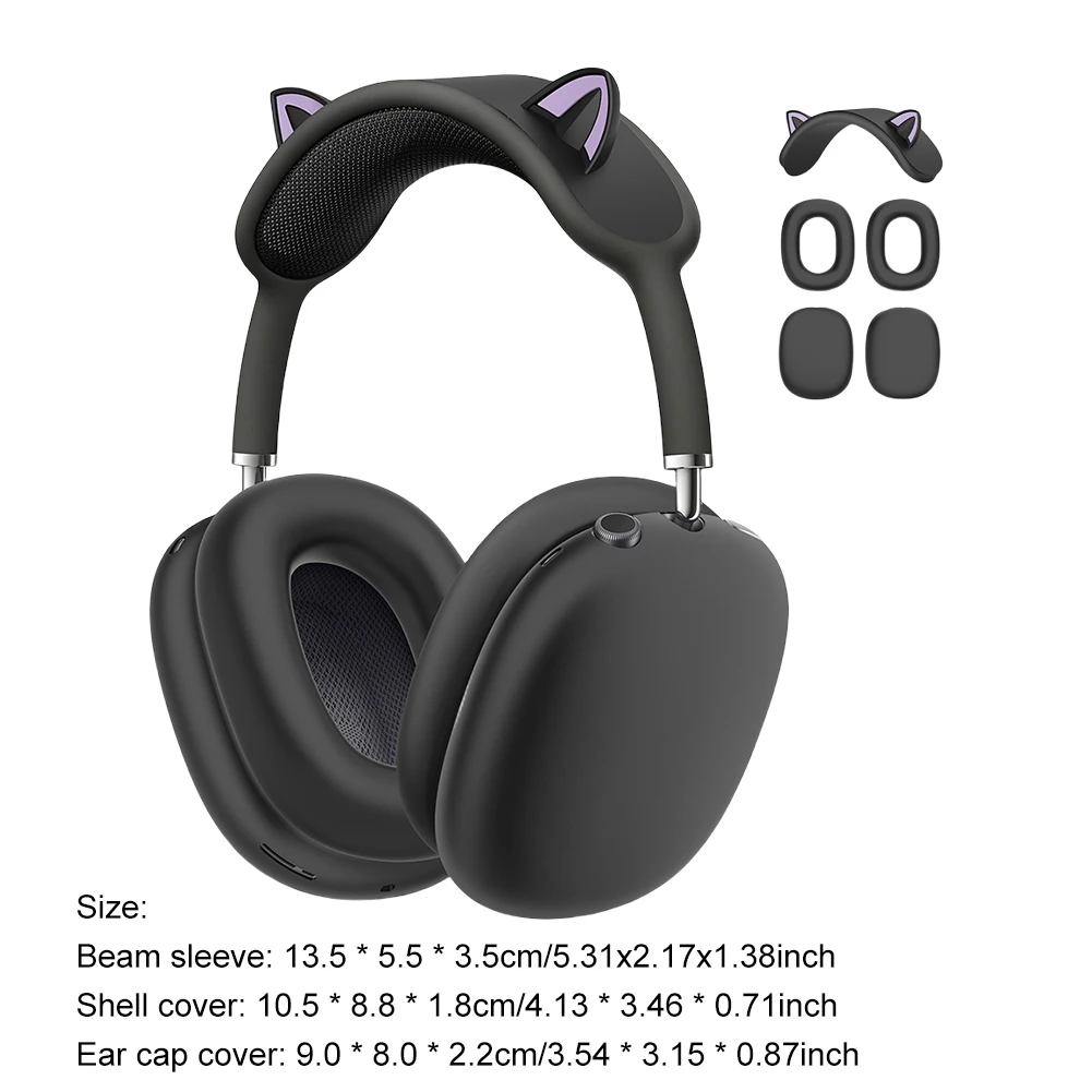 Juste de protection d'oreille en silicone pour AirPods Max, housse de protection de la peau douce, housse de bande de sauna, manchon de norme d'oreille, 3 en 1