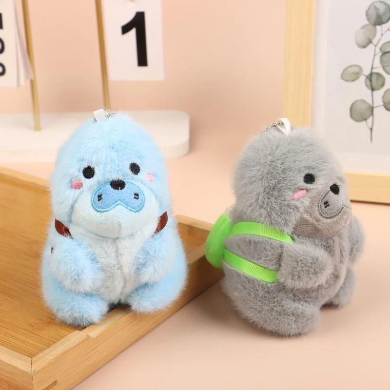 Cartoon Cute Sea Otter Bambole di peluche Giocattoli di peluche Bellissimo portachiavi Ciondolo Zaino Decorazione Borsa Ornamenti appesi Regali per bambini