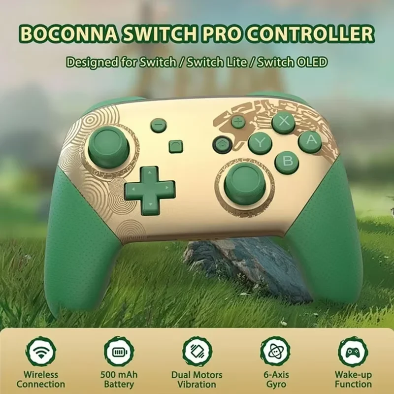 Wireless Bluetooth Gamepad Controller with Wake Function Joystick 6-Axis Gyro HD Vibration for PC Game Console