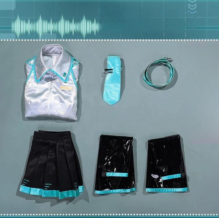 Miku Cosplay Miku Formula Suits Cosplay Costume Girl Snow MIKU Christmas Roleplay Uniforms JK Dress Set Clothes Wig Miku Cosplay