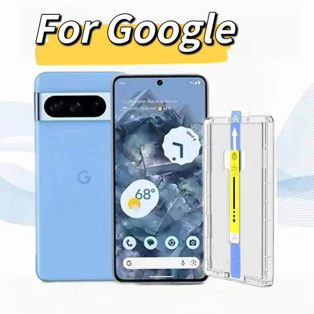 Displayschutzfolie aus gehärtetem Glas für Google Pixel 6a 7 7a 8 8a 9 9a 10 Pro XL, staubfrei, mit einfach zu installierendem Kit, Anti-Explosion