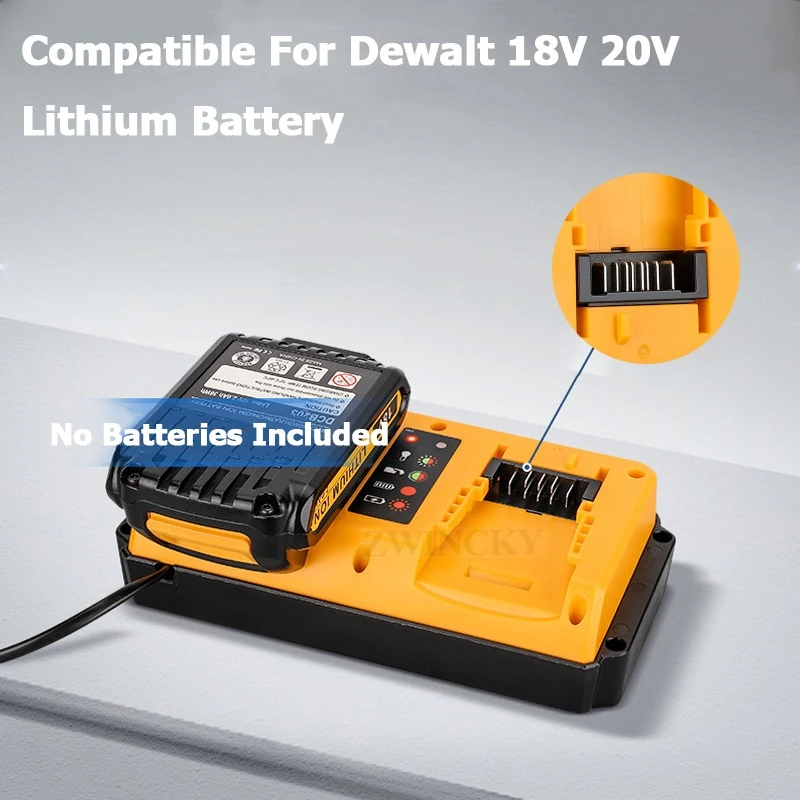 

Double Charger For DeWalt 14.4V 18V 20V Lithium Ion Battery DCB203 DCB204 DCB205 DCB206 DCB208 100-240V AC Fast Charger 1.5A