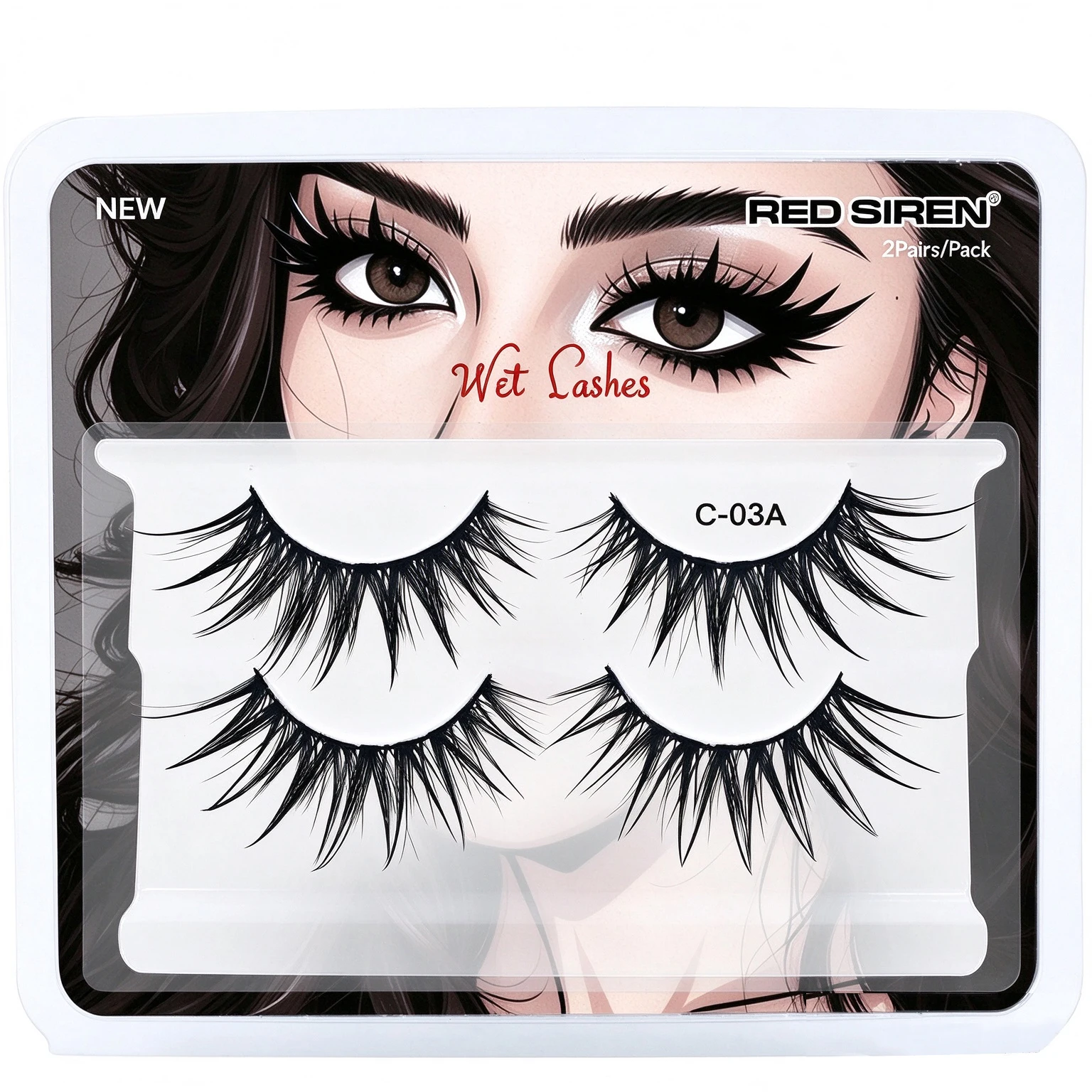 Cosplay Falsche Wimpern 2 Paare/paket Nass Streifen Wimpern Mit Spikes Neue Frau Make-Up Manga Wimpern – Detail 3
