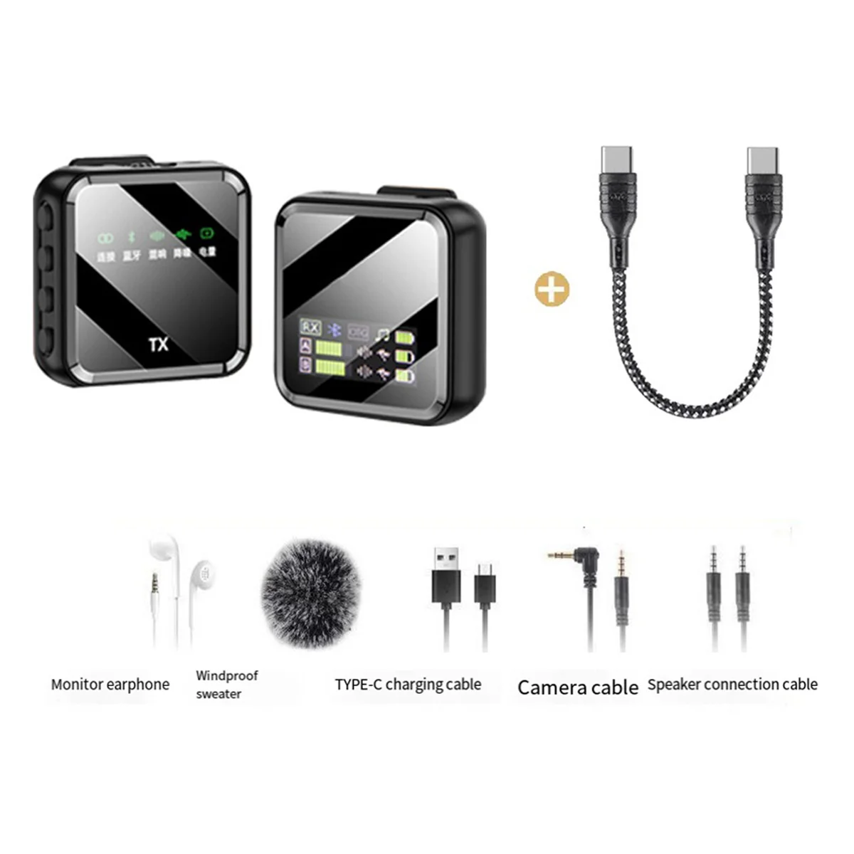 POP-l1 Drag 1, разъем Type-C, микрофон M32S, ЖК-экран, беспроводной петличный шумоподавитель, реверберация, Bluetooth