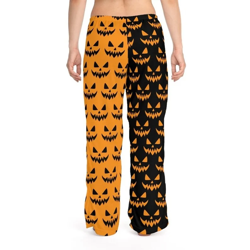 2026 Halloween New Horror Bat Pumpkin Men's and Women's Family Sleepwear Casual Entertainment Sleepwear
