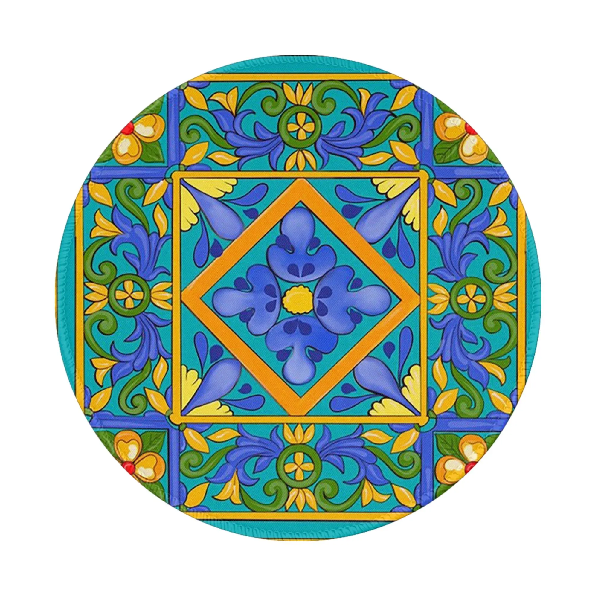 Summer ,Sicilian tiles ,majolica,lemons ,Mediterranean Mouse Pad Computer Keyboard Mouse Mat Gamer PC Laptop Desk Mat Table Mats