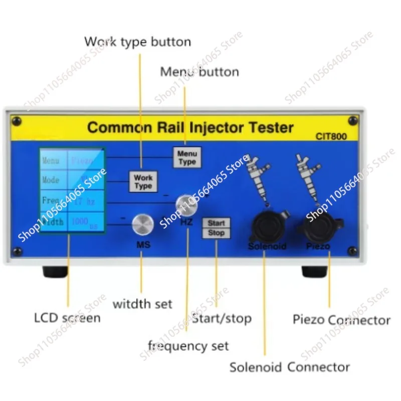 4 Channels Common Rail Injector Tester CIT868 Upgrade LCD With 2PCS Piezo Driver Injector Clean