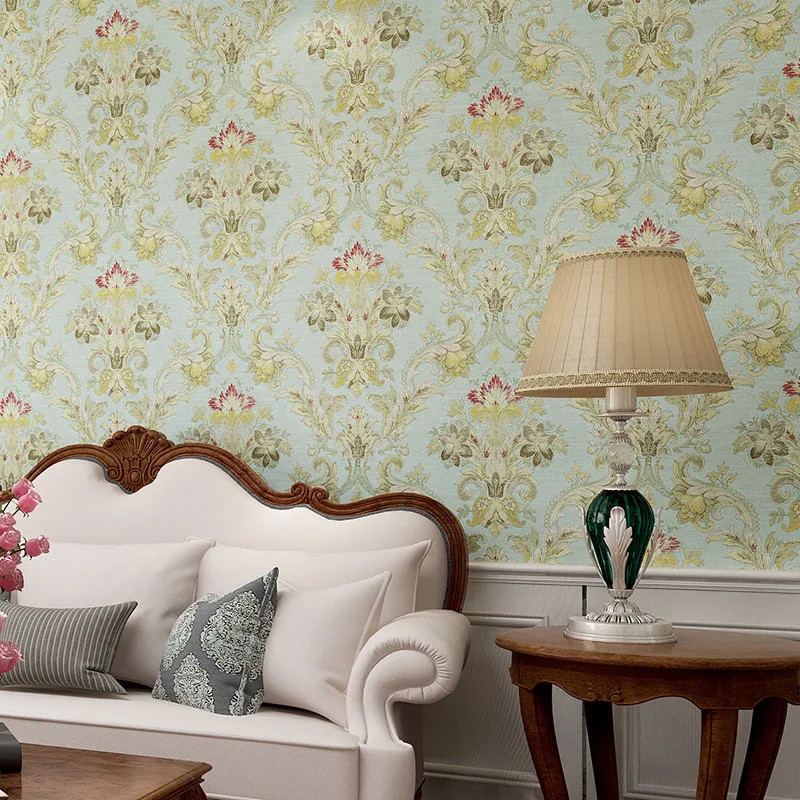 

Retro French garden nostalgic big flower non woven wallpaper bedroom living room TV background Hotel wallpaper W164