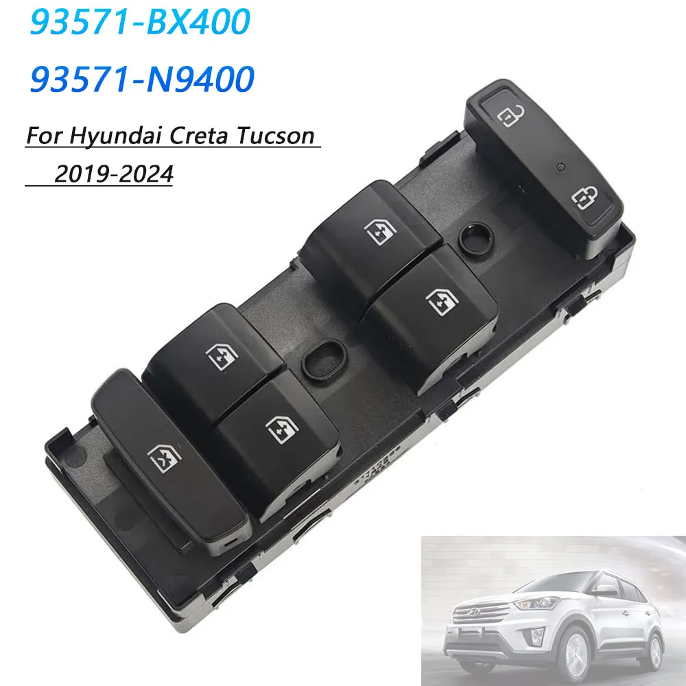 

Для Hyundai Creta Tucson 2019 2010 2011-2024 93571-BX400 93571-N9400 Передний электрический главный переключатель стеклоподъемника (кнопка)