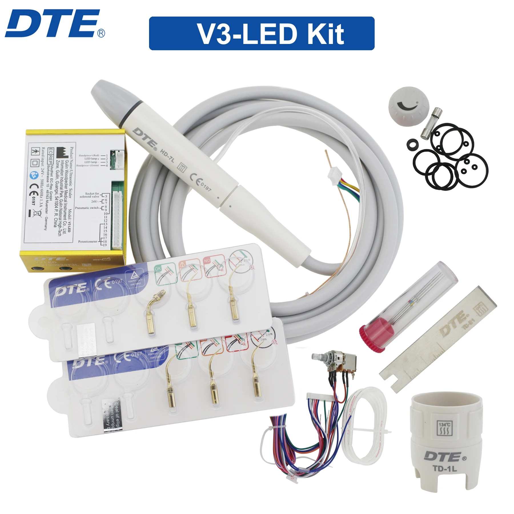 DTE Dental Scaler Ultrasonic Piezo Build-in V2/V3 LED Ultrasound Scaler Dental Unit For Teeth Cleaning Dentistry  Tools