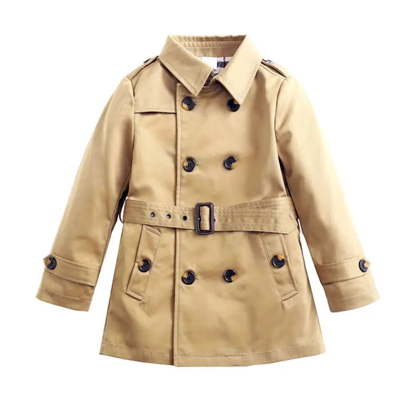 2024 spring and autumn boy trench coat in the long British baby trench coat spring and autumn clothing3-12Y