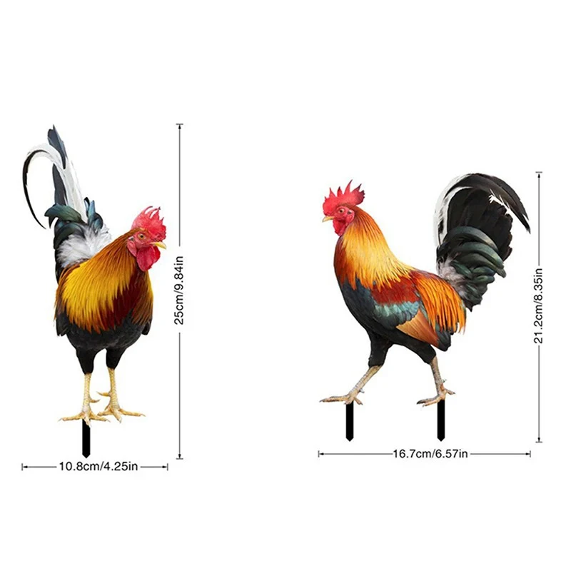 Garden Rooster Statue Chicken Sculpture For Yard Decor Weatherproof Hen Figurine For Patio Backyard Home Outdoor Decoration