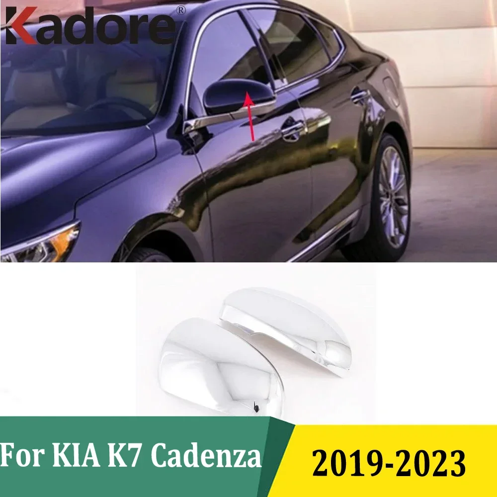 For KIA K7 Cadenza 2019 2020 2021 2022 2023 Door Mirror Cover Chrome Side Doors Rearview Mirror Cover Trims Accessaries