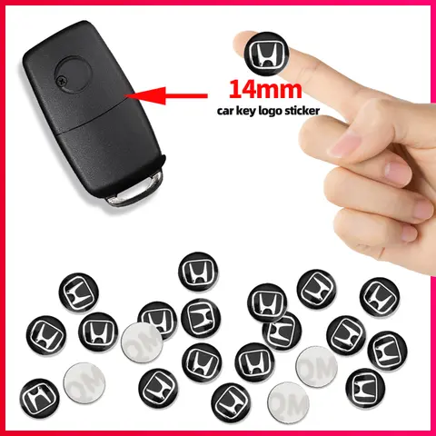 14MM Car Key Sticker Logo Car Key Sticker Emblem For Honda Civic Accord Fit CRV Jazz Odyssey Insight Legend HRV Accessories
