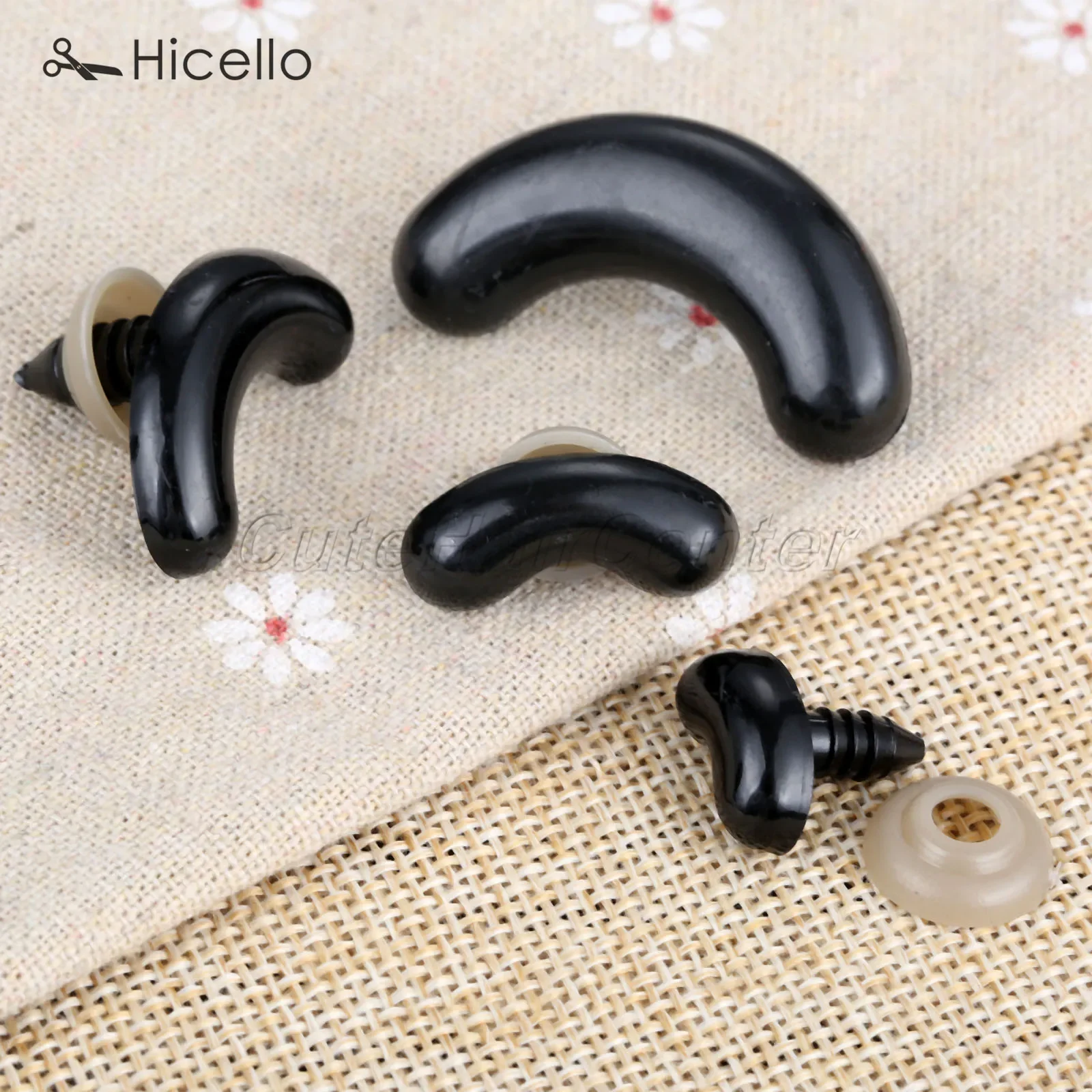 50/20sets Safety Doll Bent Nose+washers buckle mouth Plastic Black Puppet Dolls Handmade Craft Teddy Bear Plush Animal Scrapbook
