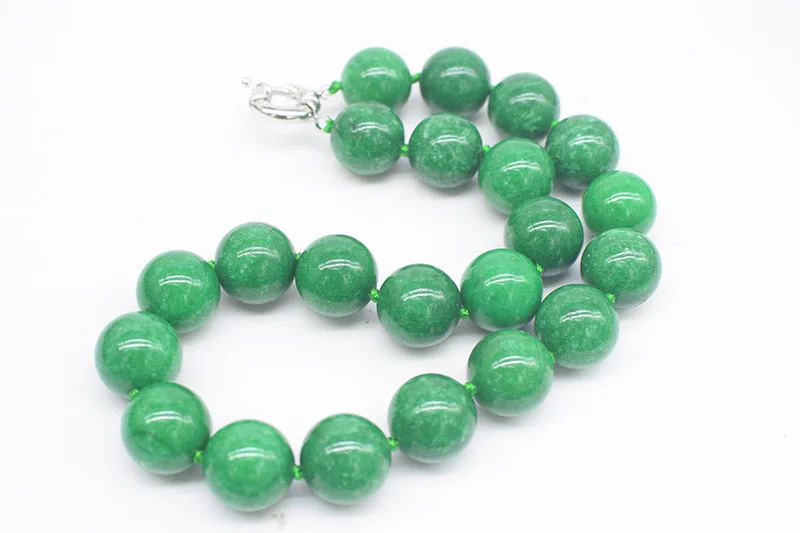 green jade round 10/12/14/16/18mm necklace 17inch  wholesale beads nature FPPJ woman 2018