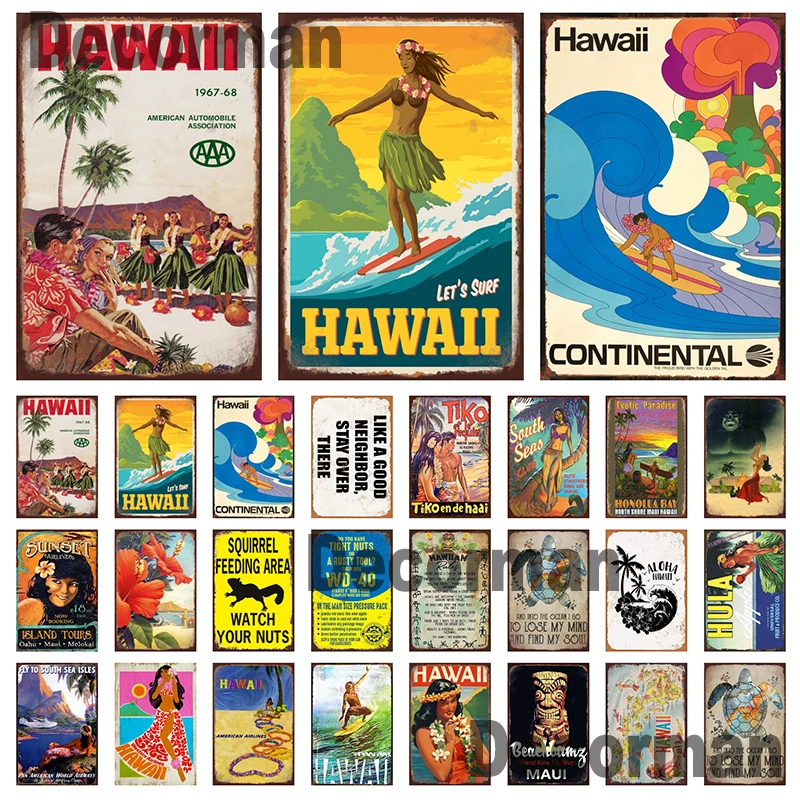 HAWAII Metal signs Retro Gift